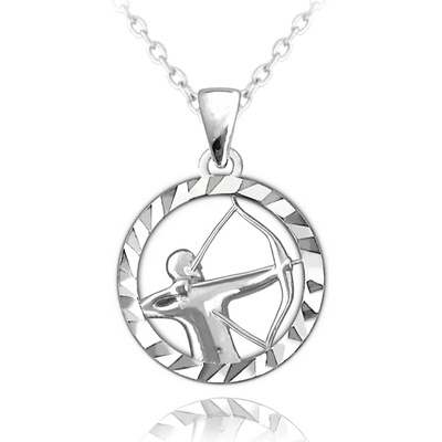 Minet Stříbrný přívěsek s řetízkem Zodiac znamení Střelec JMAS9412SN45