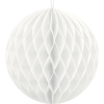 PartyDeco Хартиена Топка за Декорация в Бяло, 10см