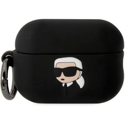 Karl Lagerfeld Кейс Karl Lagerfeld KLAP2RUNIKK за AirPods Pro 2, черен / черен, Silicone Karl Head 3D (KF001477-0)