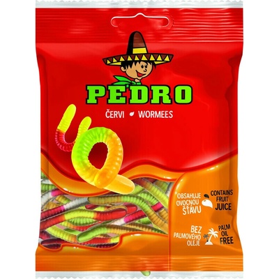 Pedro Želé bonbóny s ovocnou příchutí ve tvaru červů 80 g