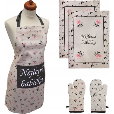 Home Elements Set zástera chňapka 2 utierky Najlepšia babička