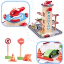 Sety autodráh KIK dřevěná 4 patrová garáž s heliportem