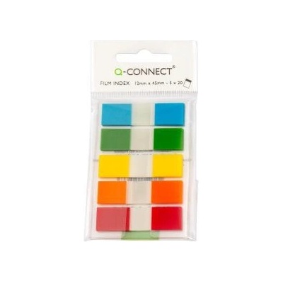 Záložky Q-CONNECT fóliové 12x43mm, 5x26 lístkov