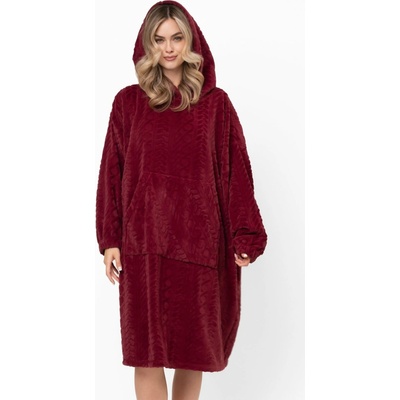 Italian Fashion Hrejivá oversize mikina Reno s kapucňou bordová