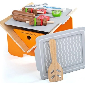 Bigjigs Toys Дървен комплект Bigjigs - Барбекю, с аксесоари (33013_1) - ozone