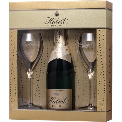 Hubert De Luxe 7% 0,75 l (darčekové balenie 2 poháre)