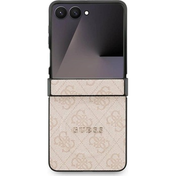 GUESS MagSafe Калъф за Samsung Z Flip 7, Guess Leather 4G Classic Case, Розов (GUHMZF7P4MSEGCP)