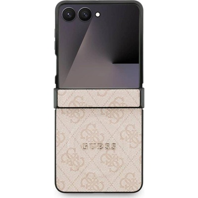 GUESS MagSafe Калъф за Samsung Z Flip 7, Guess Leather 4G Classic Case, Розов (GUHMZF7P4MSEGCP)