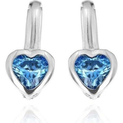 Zlatnictví U Kostela dámské náušnice modrá srdíčka 563M