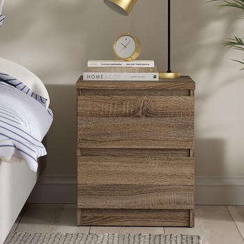 Нощно шкафче Naia с 2 чекмедже Трюфел