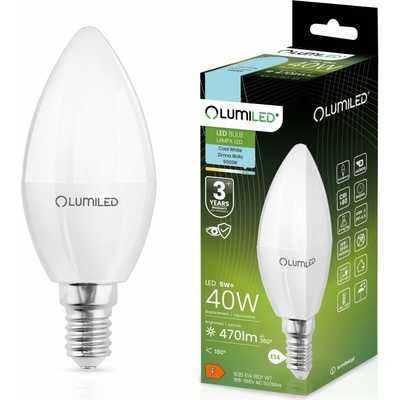 Lumiled LED žiarovka B35 E14 5W = 40W 470lm 6500K Cold 180°