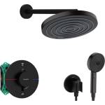 Hansgrohe - Душ комплект с термостат за вграждане, с корпус, диаметър 26 см, 3 струи, матово черно SANI21HHH402 (SANI21HHH402)