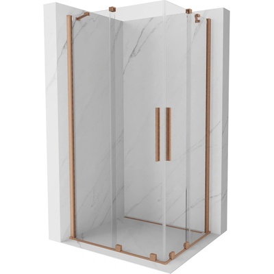 Mexen Velar Duo плъзгаща се душ кабина 100 x 90 см, прозрачна, четкана мед (871-100-090-02-65)