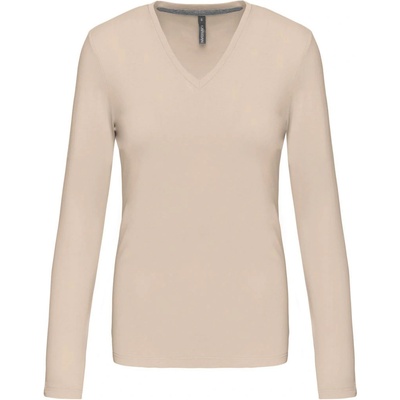 Kariban V-NECK K382 / Дамска тениска с дълъг ръкав - светло пясъчно XXXL (20K382r7813)