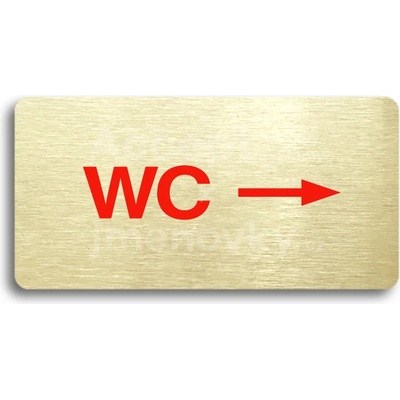 ACCEPT Piktogram WC VPRAVO - zlatá tabulka - barevný tisk bez rámečku