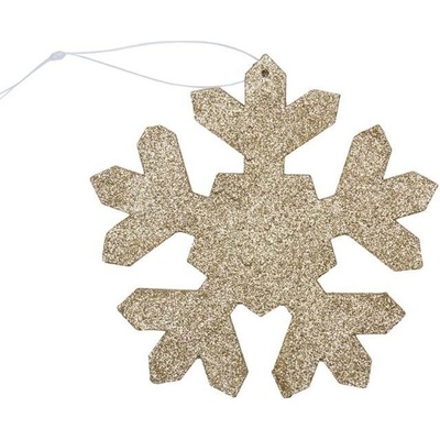 DECOLED Vianočná ozdoba snehová vločka I, priemer 15 cm, zlatá, preglejka, vonkajšia