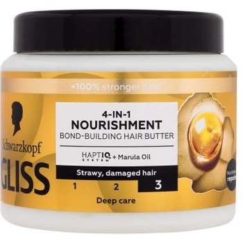 Schwarzkopf Gliss Nourishment 4-in-1 Hair Butter подхранваща маска за цъфтящи краища и увредена коса 400 ml за жени