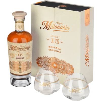 Millonario Reserva 15y 40% 0,7 l (dárkové balení 2 sklenice)