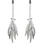 Rimba Bondage Play Nipple Clamps with Feathers Silver