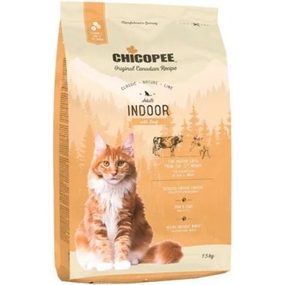 Chicopee Chicopee Classic Nature Line Adult Indoor - пълноценна храна за пораснали котки от всички породи, над 1 година, БЕЗ ГЛУТЕН, живеещи в затворени пространства, с говеждо, 1, 5 кг