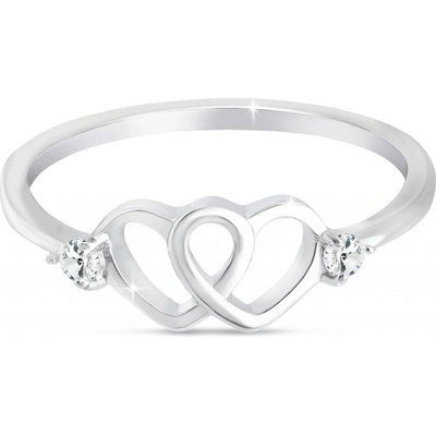 Ellami Ellami VERONA 0253 Prsten se srdíčky a zirkony 4000253