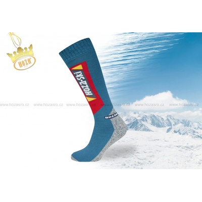 Hoza Ski dětské zimní lyžařské ponožky H204-A modrá s červenou