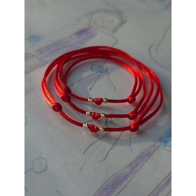 Kathryn' s Bracelets Гривни с червен конец и злато за семейство (СКЗТ)
