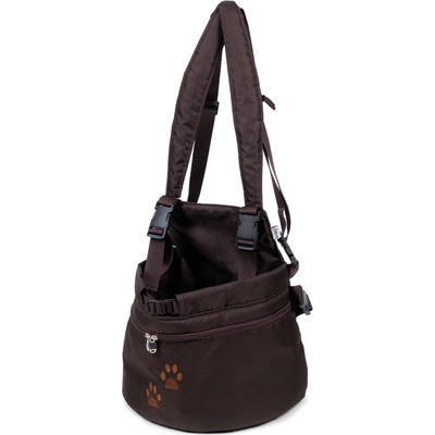 Iridog 2v1 Zippy 1 Batoh na psa tmavě hnědý s tlapkami 22 x 26 x 17 cm