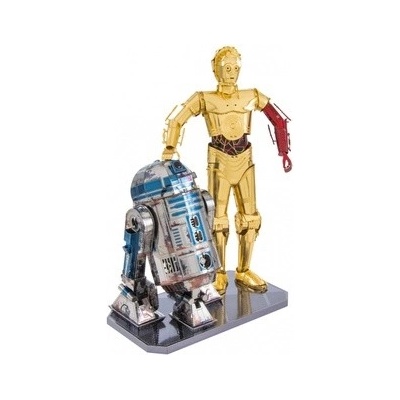 Metal Earth Luxusní ocelová stavebnice Star Wars - C-3PO + R2-D2 Box verze