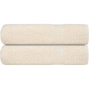 vidaXL Кърпи за душ FROGN 2 бр. кремави 70x140 см 360 г/м2 (137001)