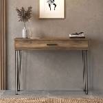 TopMebel Конзолна маса Rochel TopMebel от меламин в цвят орех 120x35x89, 8cm