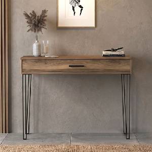 TopMebel Конзолна маса Rochel TopMebel от меламин в цвят орех 120x35x89, 8cm