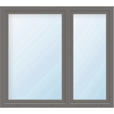 ARON Plastové okno dvojkrídlové ESG Basic biele/antracit 1300 x 1600 mm (1/3-2/3)