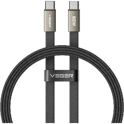 Veger CC06-MTB Flat Type C to Type C PD 3A 60W 1,2m černý