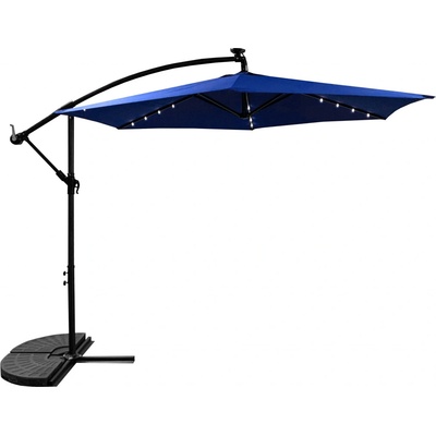 Záhradný slnečník s LED osvetlením 300 cm AGA MR2024-D.BLUE tmavomodrý