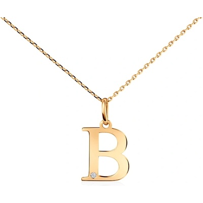 SAVICKI Колие с буквата B Savicki: злато, диамант