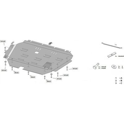 Kryt pod motor TOYOTA COROLLA VERSO II (ZER, ZZE) all - Plech - 8595698040831