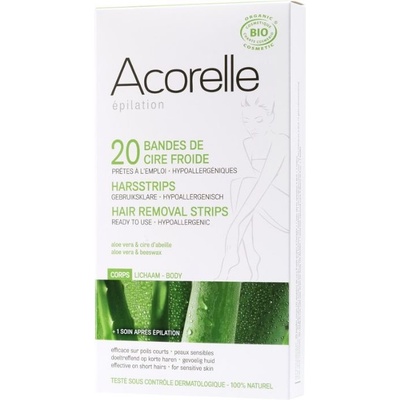 Acorelle Depilační proužky na tělo 20 ks + 1 x 4,5 ml