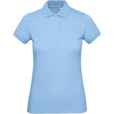B&C Polokošile Inspire Polo piqué z bio bavlny dámské krátký rukáv COT 01044041000 Modrá nebesky