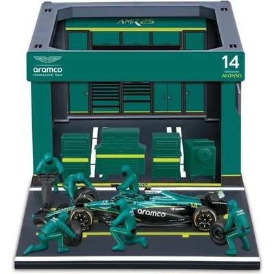 Bburago Aston Martin AMR25 2025 NO14 Alonso Pit Pass Set 1:43