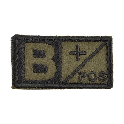 MILITARY RANGE Nášivka krvná skupina B POZ VELCRO OLIV