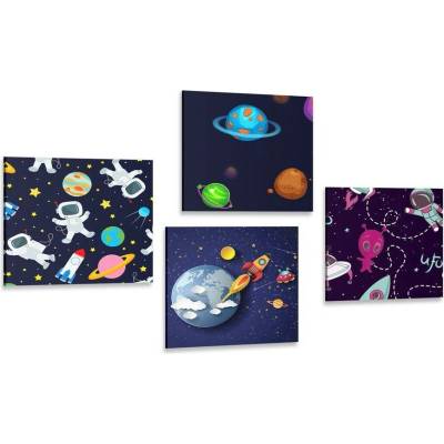Set obrazů vesmírný svět - 4x 40x40