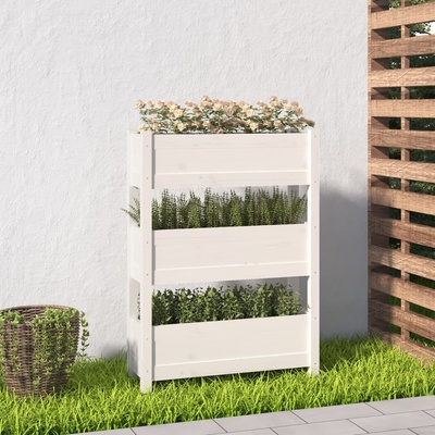 vidaXL Truhlík bílý 77 x 25 x 104,5 cm masivní borové dřevo