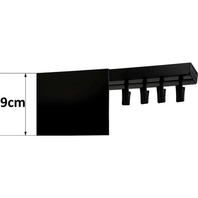 Rolmeister Stropní kolejnička s krytem 9 cm Černá Jednodrážková 250 cm