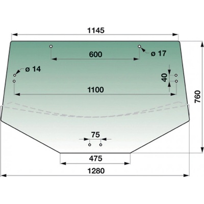Sklo zadní JD 6120-7530