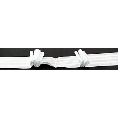 Záclonová riasiaca stuha - 3 vlny - biela - šírka 2,5 cm