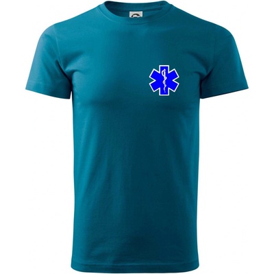 Hvězda samostatná záchranář rescue Klasické triko petrolejová