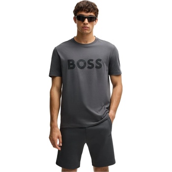 Image 1 of Boss Тениска Boss Men's Tape Logo Cotton T-Shirt - Dark Grey 027