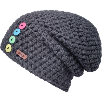 Ručně háčkovaná čepice Doke šedá