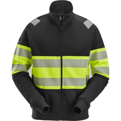 Snickers Workwear Mikina reflexná so zipsom trieda 1 žlto-čierna